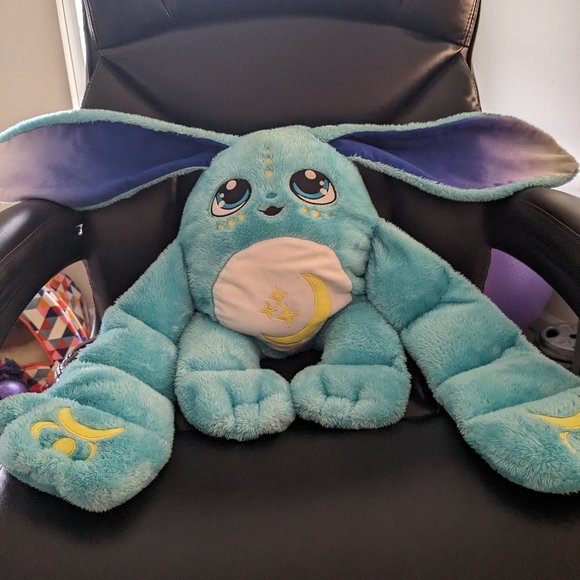 moon pals Toys Moon Pals Bo Blue Heavy Weighted Bunny Plush Hug